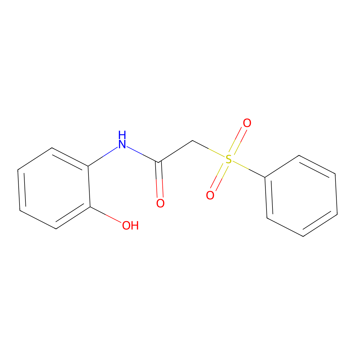 N-(2-hydroxyphenyl)-2-(phenylsulfonyl)acetamide molecular structure, CAS 823825-86-1