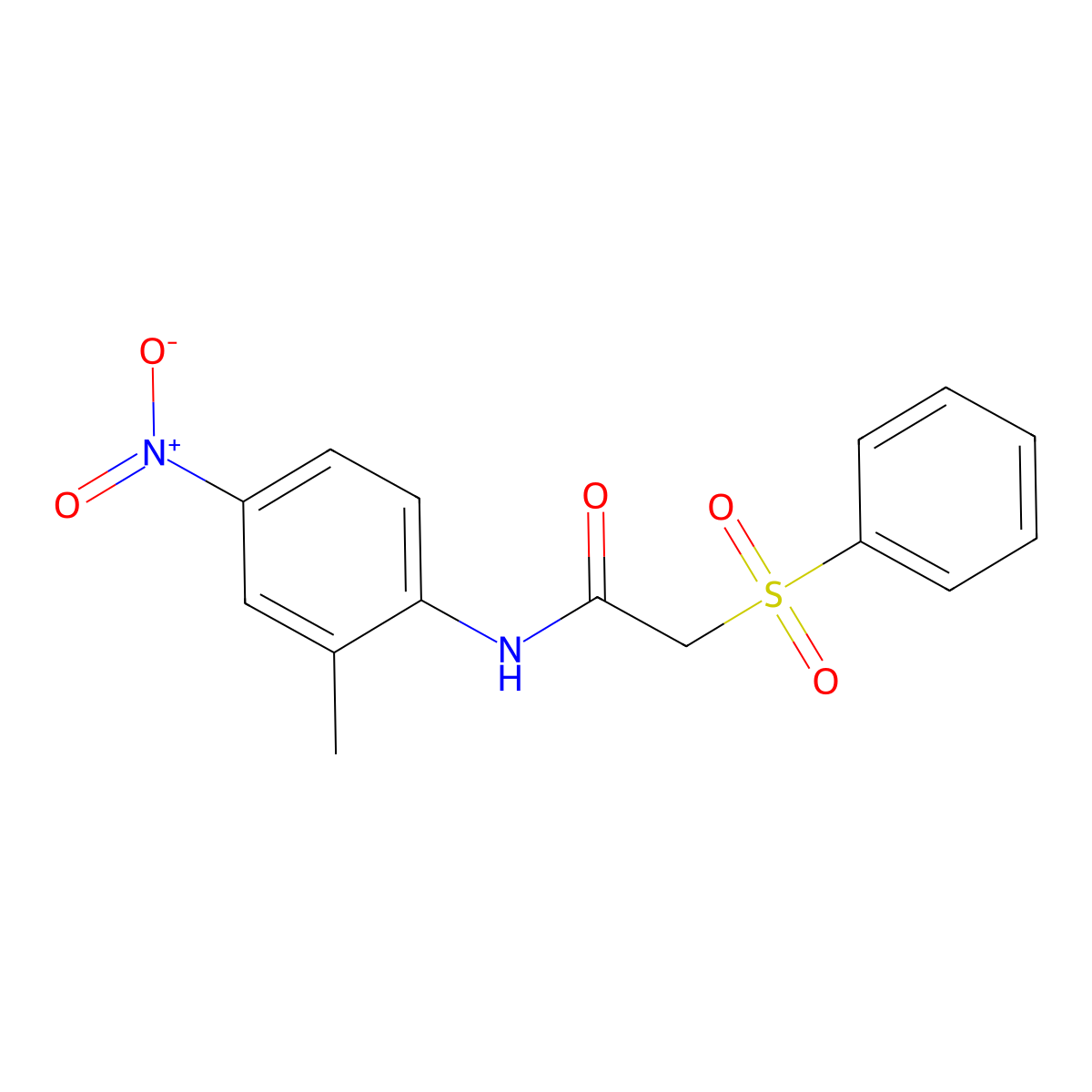 N-(2-methyl-4-nitrophenyl)-2-(phenylsulfonyl)acetamide molecular structure, CAS 823825-87-2