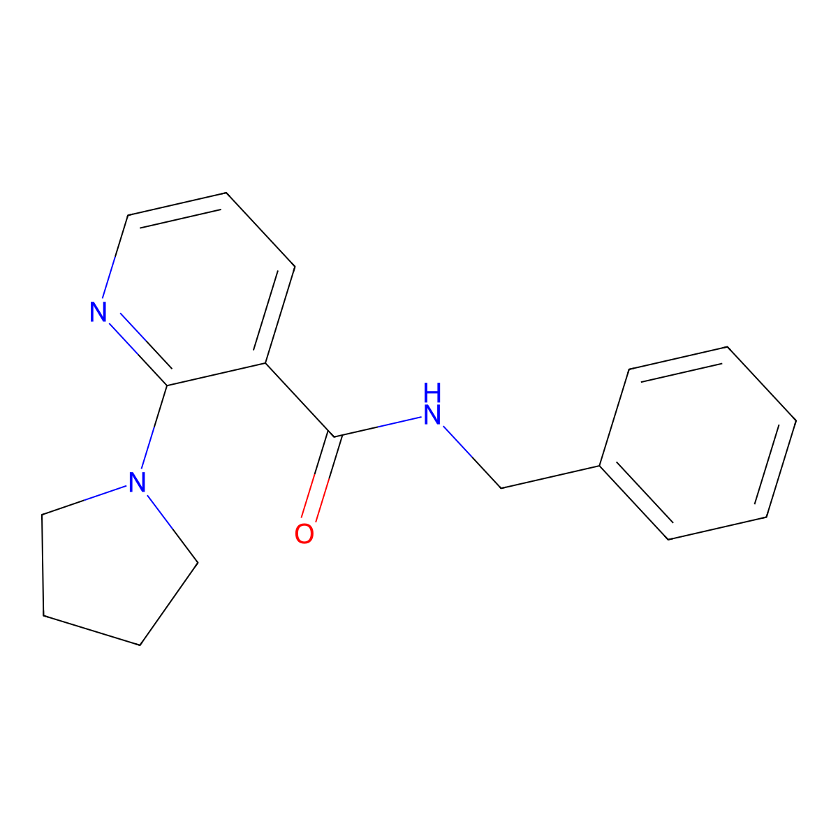 N-(Phenylmethyl)-2-(1-pyrrolidinyl)-3-pyridinecarboxamide molecular structure, CAS 823826-10-4