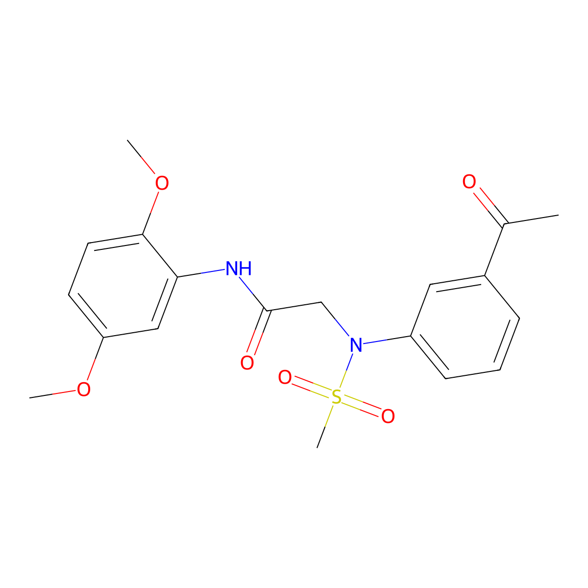 2-(3-acetyl-N-methylsulfonylanilino)-N-(2,5-dimethoxyphenyl)acetamide molecular structure, CAS 823827-18-5