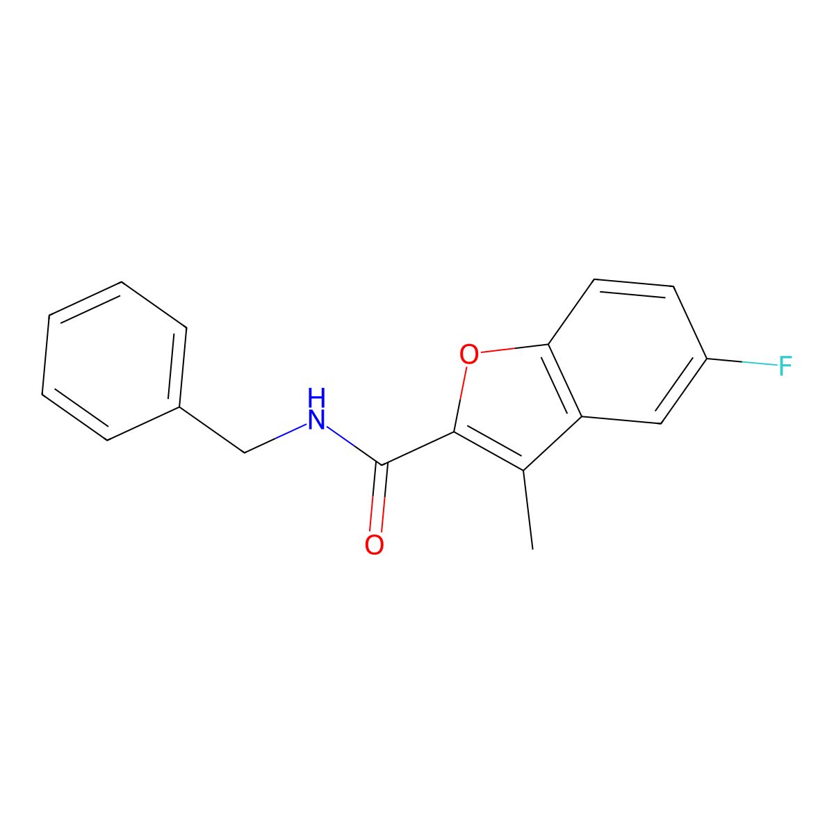 N-benzyl-5-fluoro-3-methyl-1-benzofuran-2-carboxamide molecular structure, CAS 823827-37-8