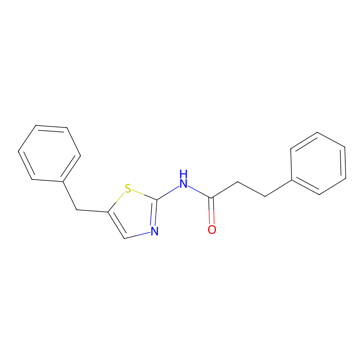 N-(5-benzyl-1,3-thiazol-2-yl)-3-phenylpropanamide molecular structure, CAS 823827-79-8
