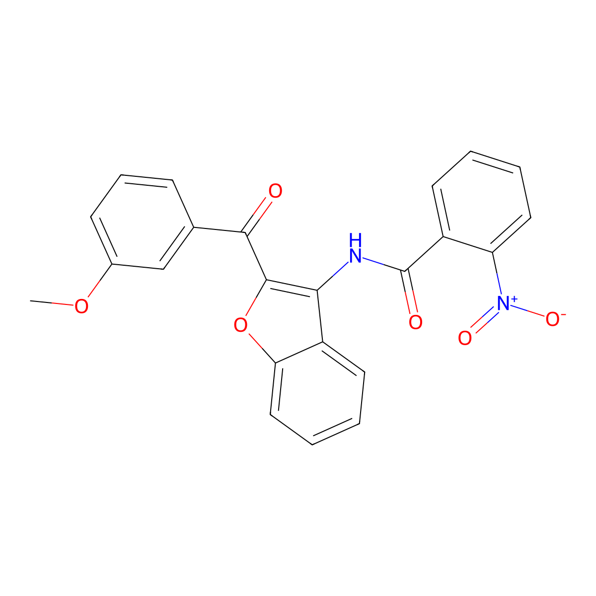 N-[2-(3-methoxybenzoyl)-1-benzofuran-3-yl]-2-nitrobenzamide molecular structure, CAS 823827-94-7
