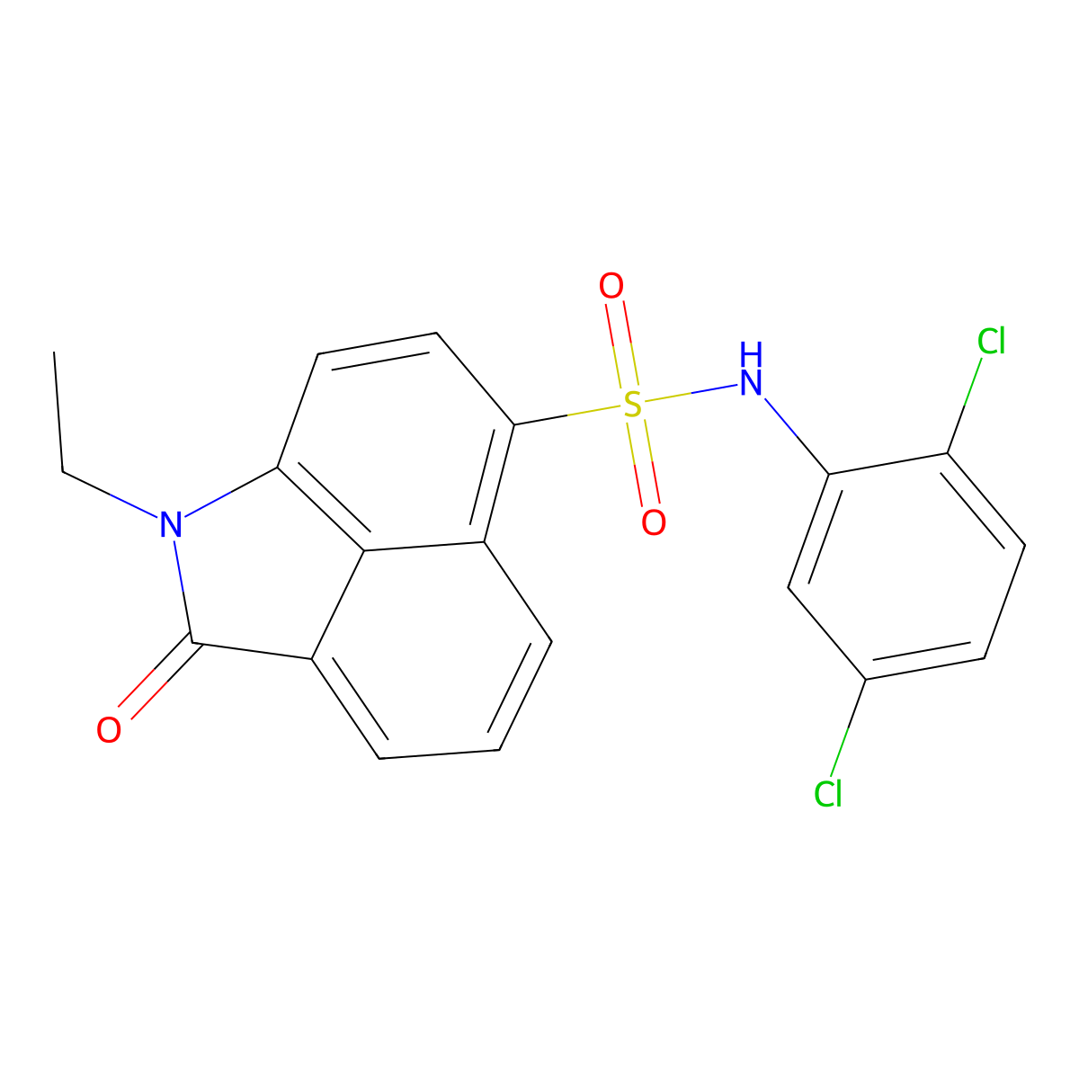 N-(2,5-dichlorophenyl)-1-ethyl-2-oxo-1,2-dihydrobenzo[cd]indole-6-sulfonamide molecular structure, CAS 823828-20-2