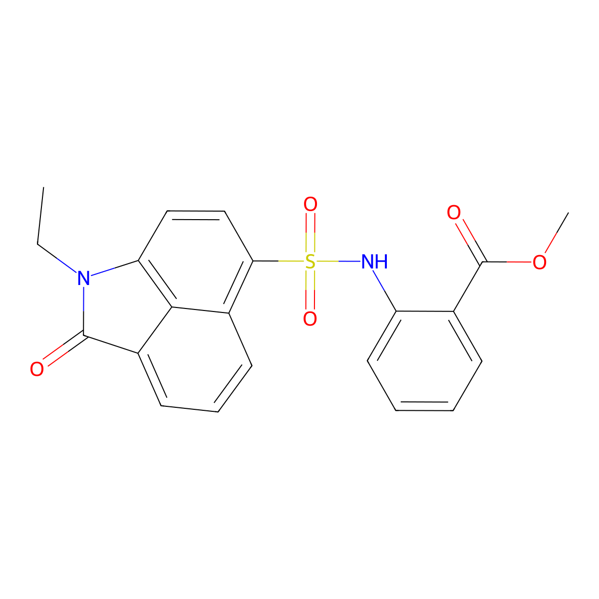 Methyl 2-{[(1-ethyl-2-oxo-1,2-dihydrobenzo[cd]indol-6-yl)sulfonyl]amino}benzoate molecular structure, CAS 823828-21-3