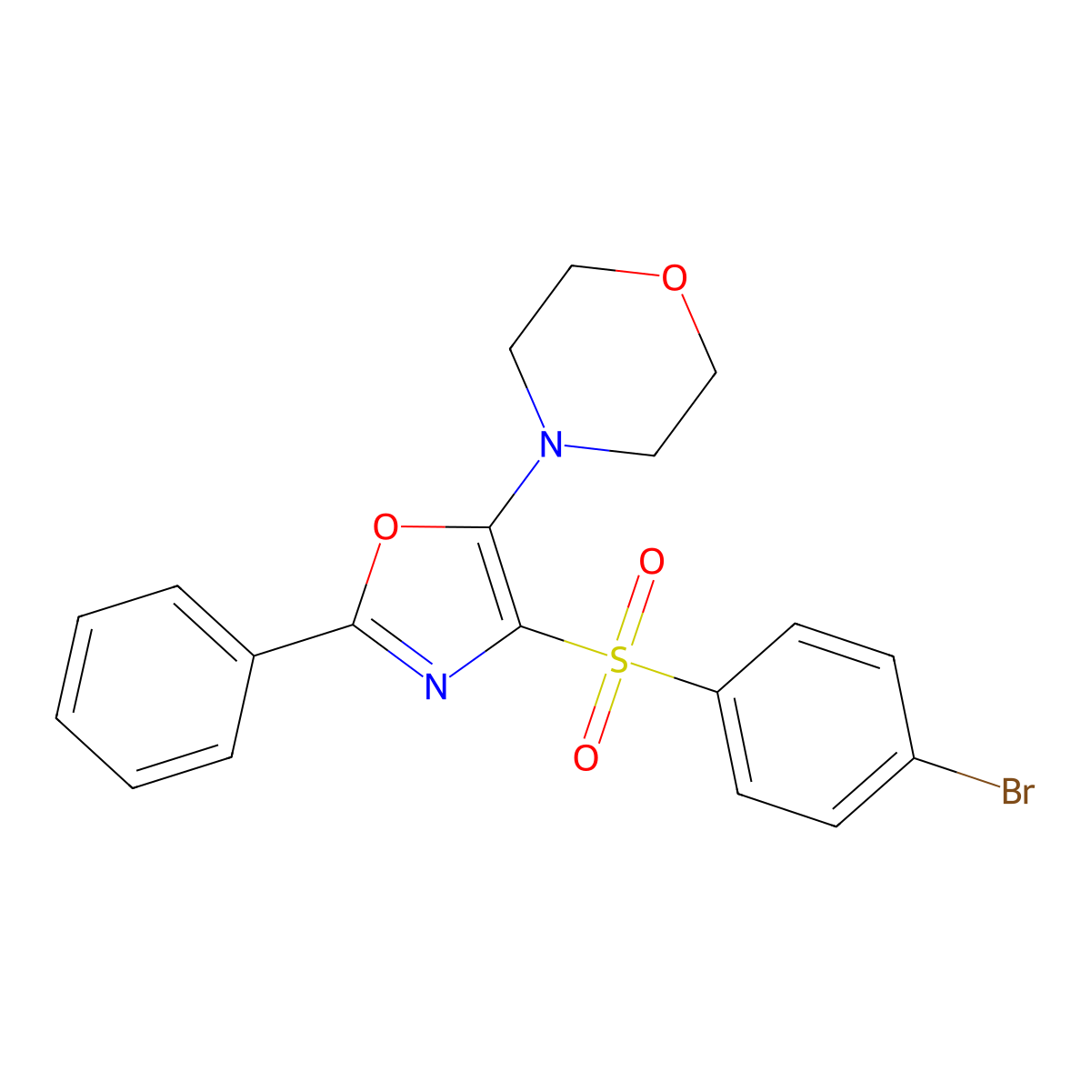4-(4-((4-Bromophenyl)sulfonyl)-2-phenyloxazol-5-yl)morpholine molecular structure, CAS 823828-32-6