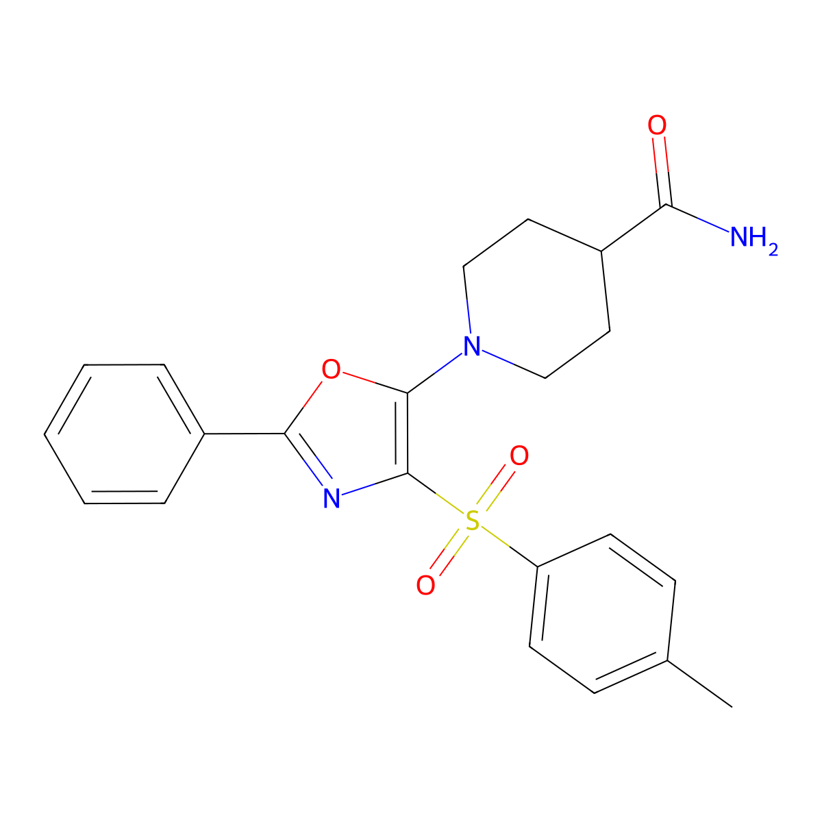 1-(2-Phenyl-4-tosyloxazol-5-yl)piperidine-4-carboxamide molecular structure, CAS 823829-00-1