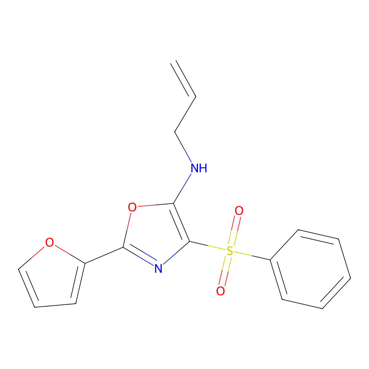 2-(2-Furyl)-4-(phenylsulfonyl)-5-(prop-2-enylamino)-1,3-oxazole molecular structure, CAS 823829-44-3