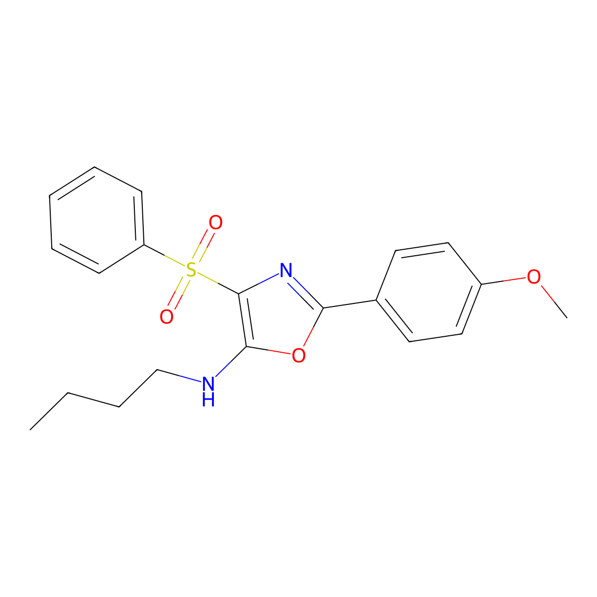 4-(benzenesulfonyl)-N-butyl-2-(4-methoxyphenyl)-1,3-oxazol-5-amine molecular structure, CAS 823829-95-4