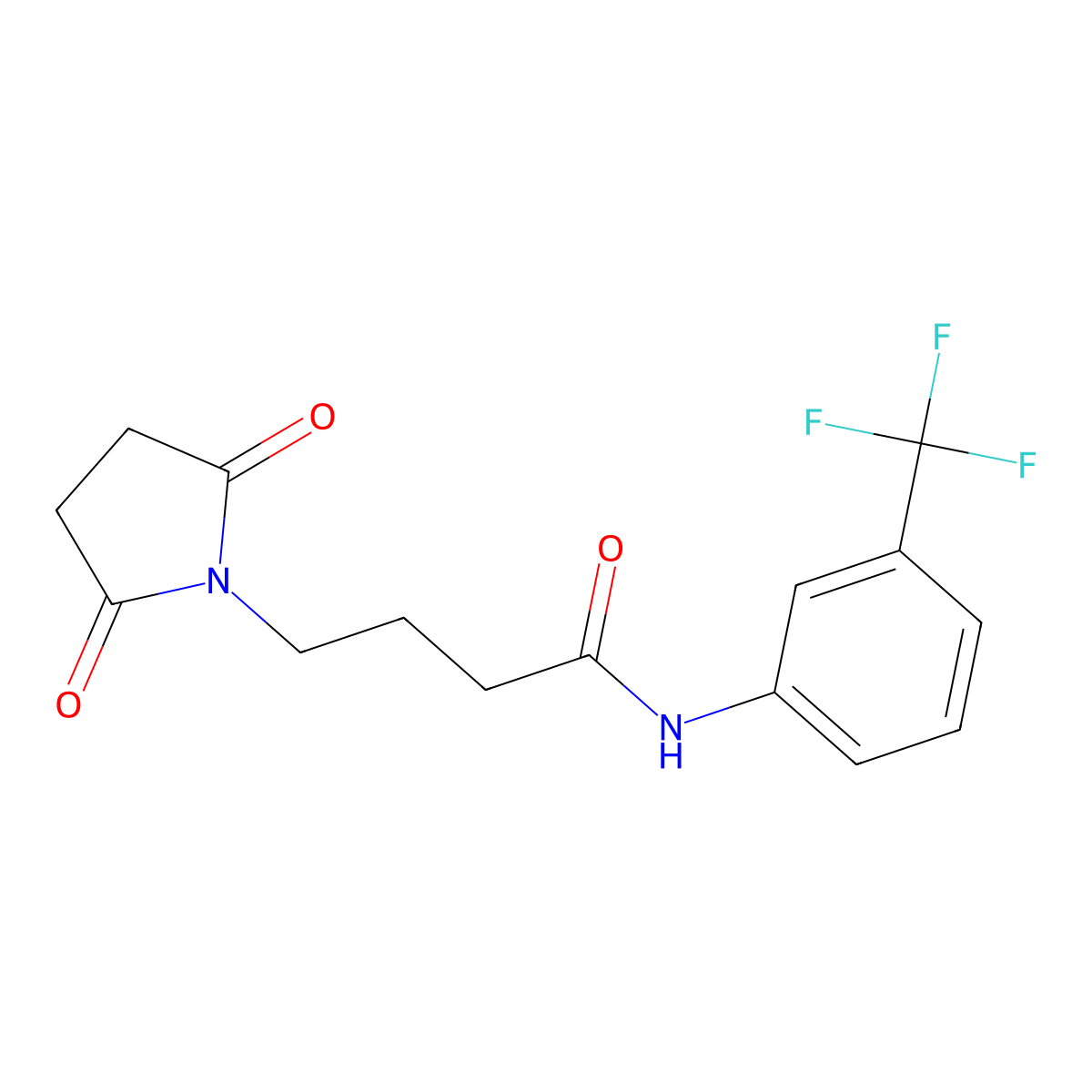 4-(2,5-dioxopyrrolidin-1-yl)-N-[3-(trifluoromethyl)phenyl]butanamide molecular structure, CAS 823830-18-8