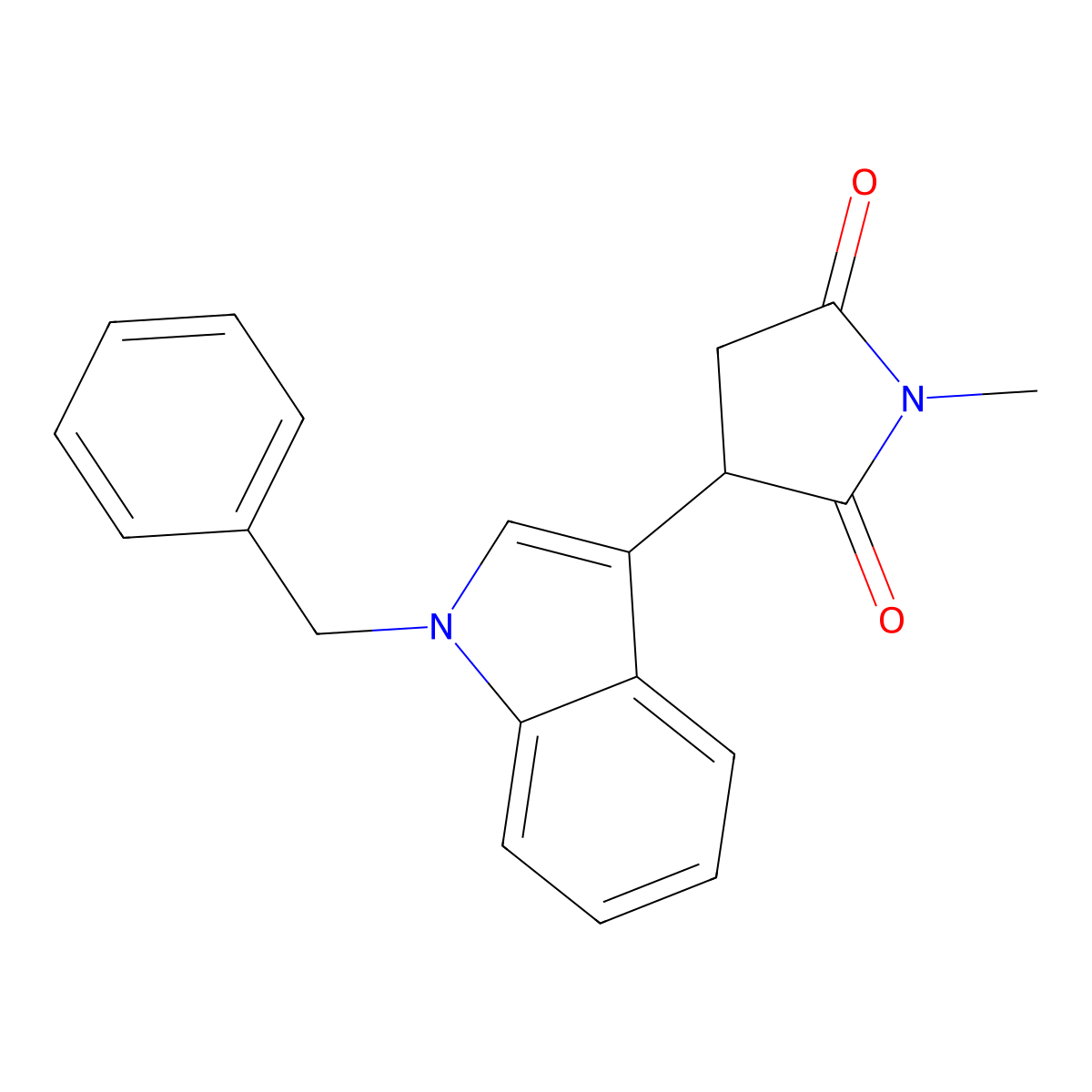 3-(1-benzyl-1H-indol-3-yl)-1-methylpyrrolidine-2,5-dione molecular structure, CAS 823830-52-0