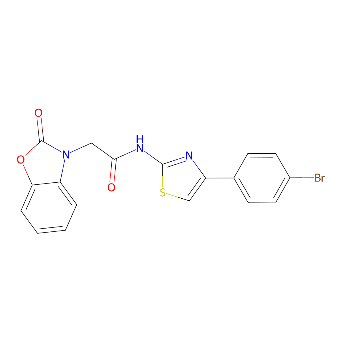 N-[4-(4-bromophenyl)-1,3-thiazol-2-yl]-2-(2-oxo-1,3-benzoxazol-3-yl)acetamide molecular structure, CAS 823830-90-6