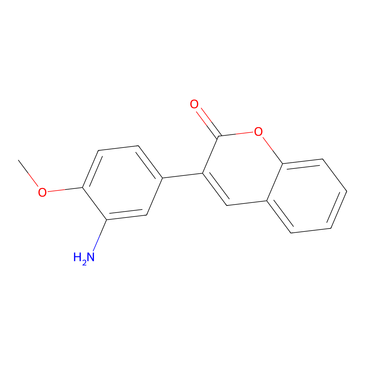 3-(3-amino-4-methoxyphenyl)-2H-chromen-2-one molecular structure, CAS 823831-11-4