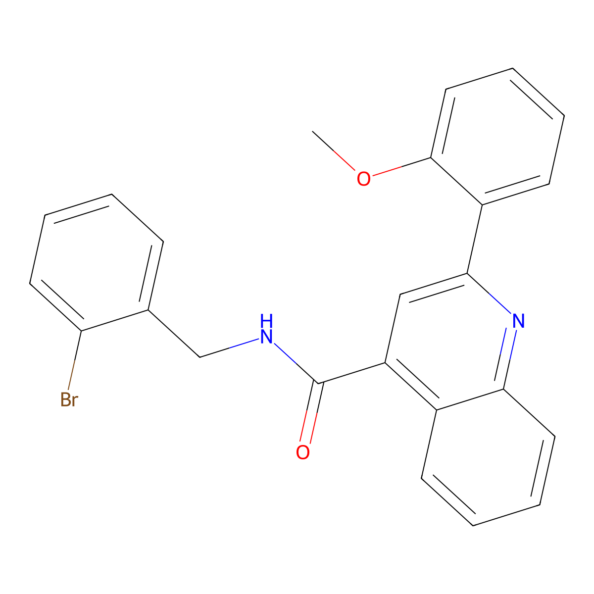 N-[(2-bromophenyl)methyl]-2-(2-methoxyphenyl)quinoline-4-carboxamide molecular structure, CAS 823831-68-1