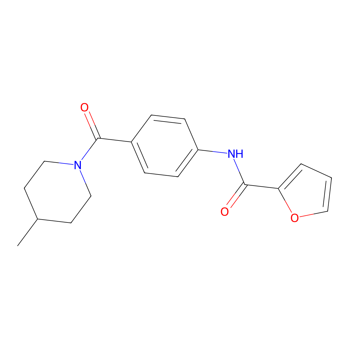 N-[4-(4-methylpiperidine-1-carbonyl)phenyl]furan-2-carboxamide molecular structure, CAS 823833-08-5