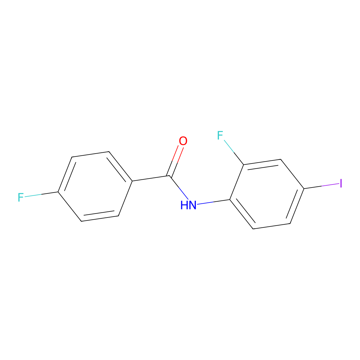 4-fluoro-N-(2-fluoro-4-iodophenyl)benzamide molecular structure, CAS 823833-36-9