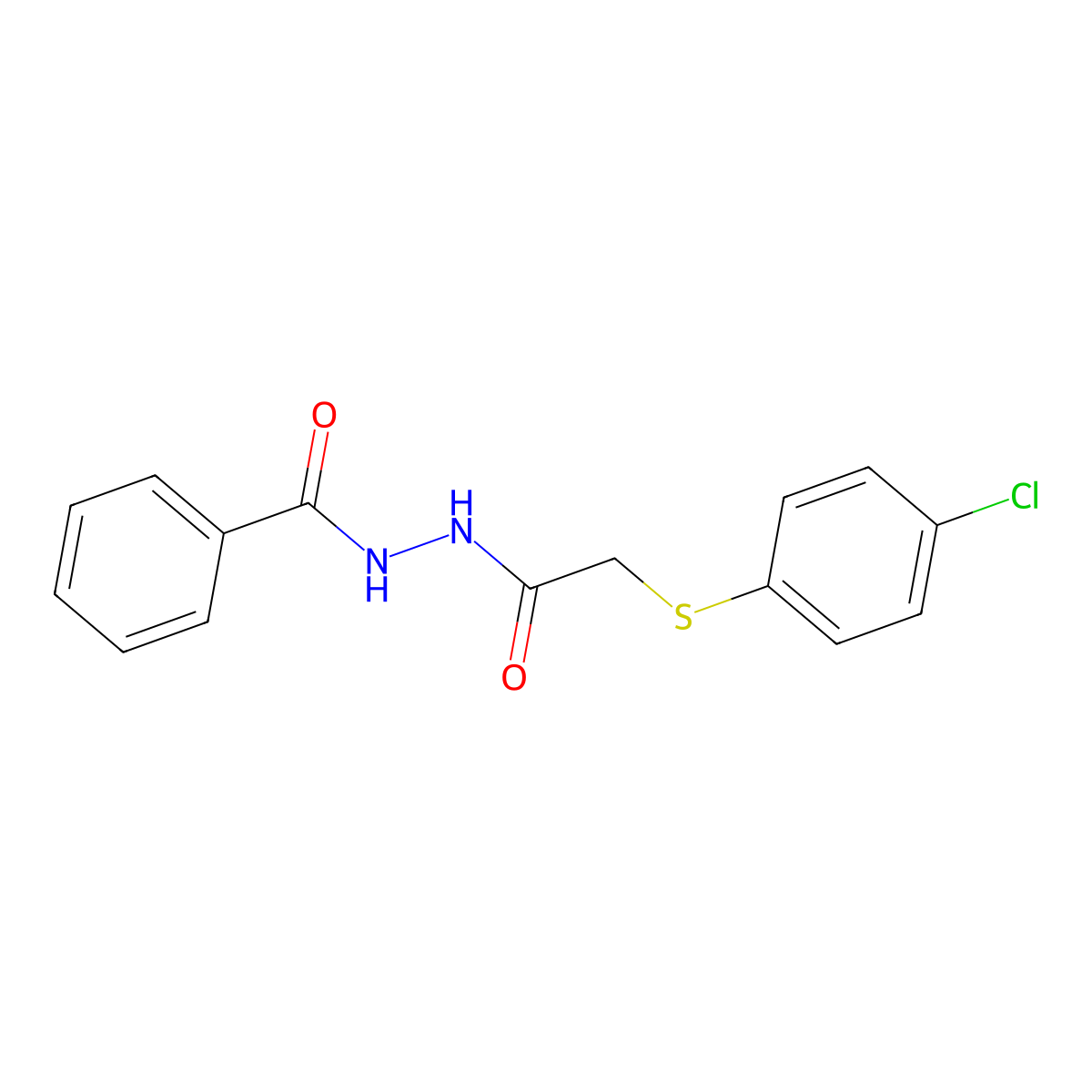 N'-[2-(4-chlorophenyl)sulfanylacetyl]benzohydrazide molecular structure, CAS 823834-10-2
