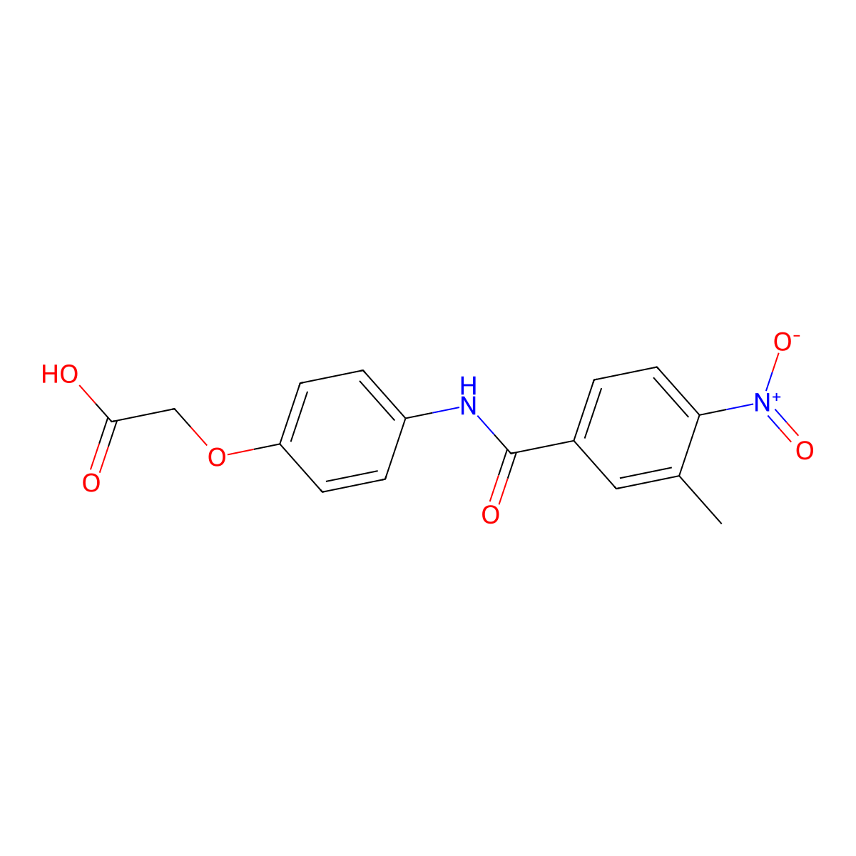 (4-{[(3-Methyl-4-nitrophenyl)carbonyl]amino}phenoxy)acetic acid molecular structure, CAS 823834-25-9