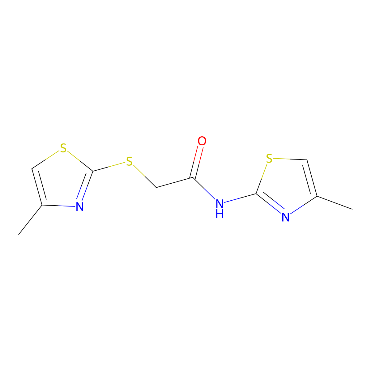 N-(4-methyl-1,3-thiazol-2-yl)-2-[(4-methyl-1,3-thiazol-2-yl)sulfanyl]acetamide molecular structure, CAS 823834-60-2