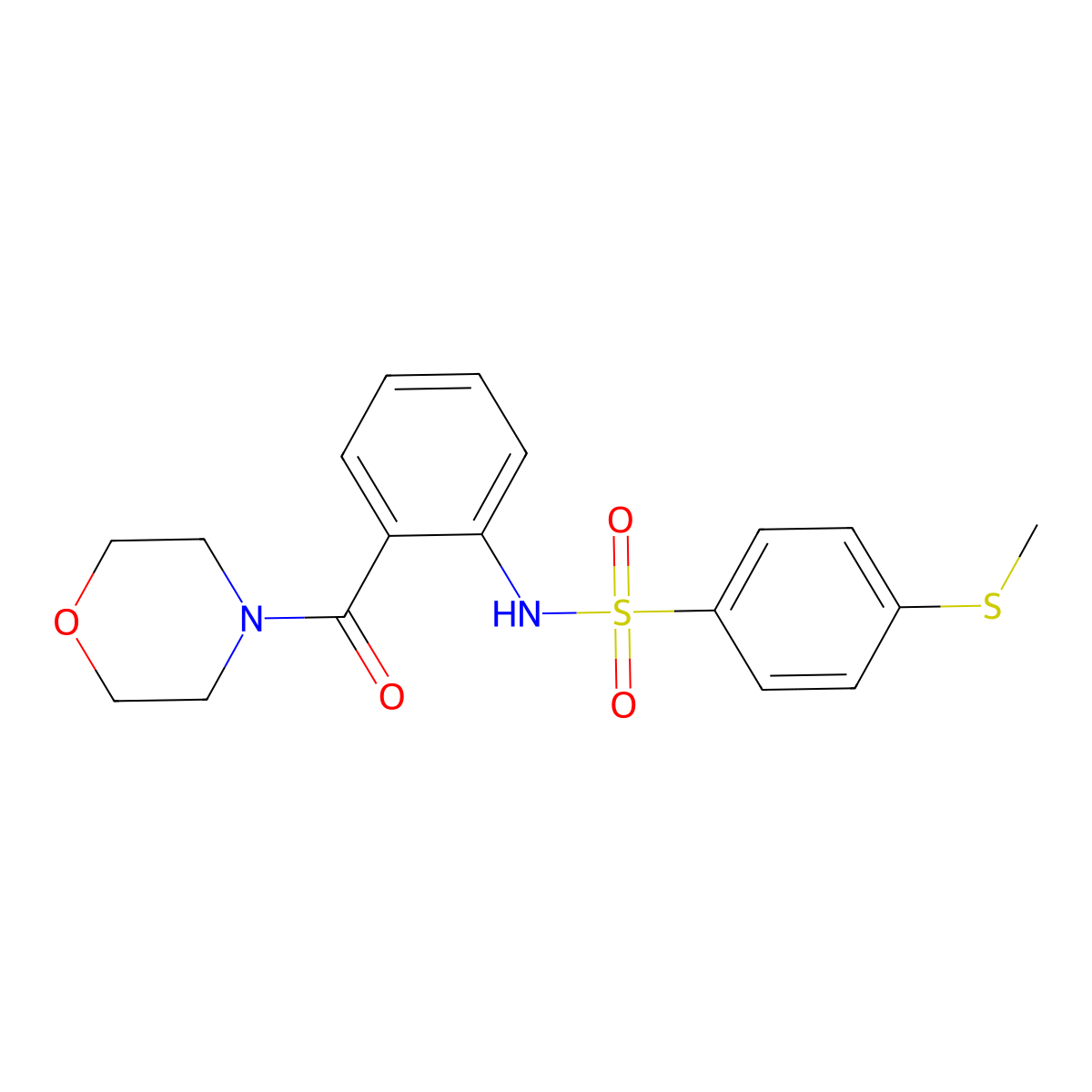 4-methylsulfanyl-N-[2-(morpholine-4-carbonyl)phenyl]benzenesulfonamide molecular structure, CAS 823834-81-7