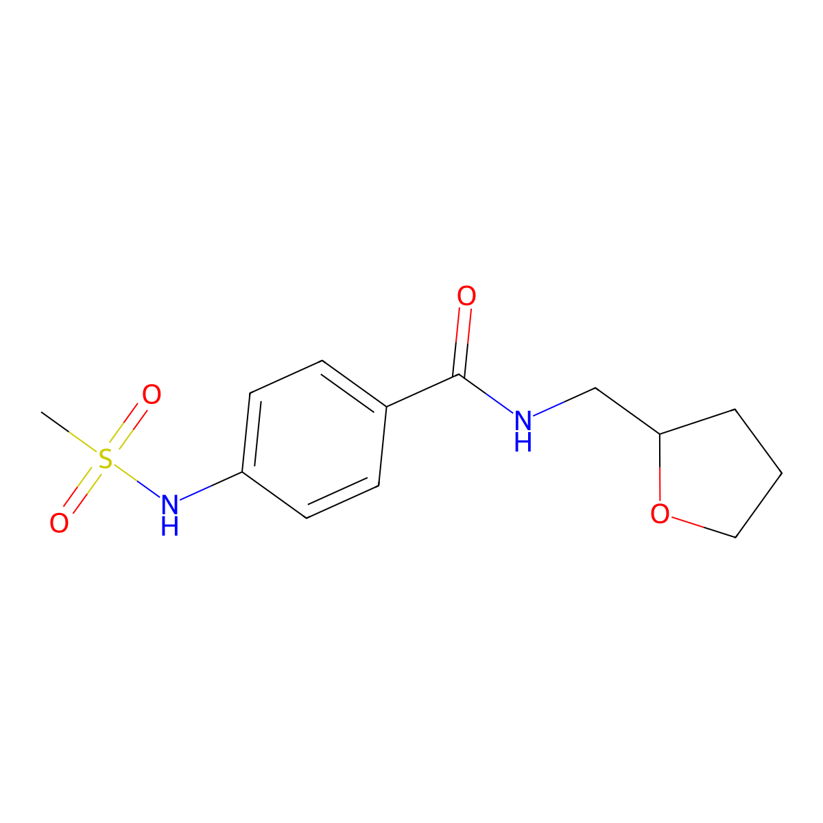 4-(methanesulfonamido)-N-(oxolan-2-ylmethyl)benzamide molecular structure, CAS 823834-90-8