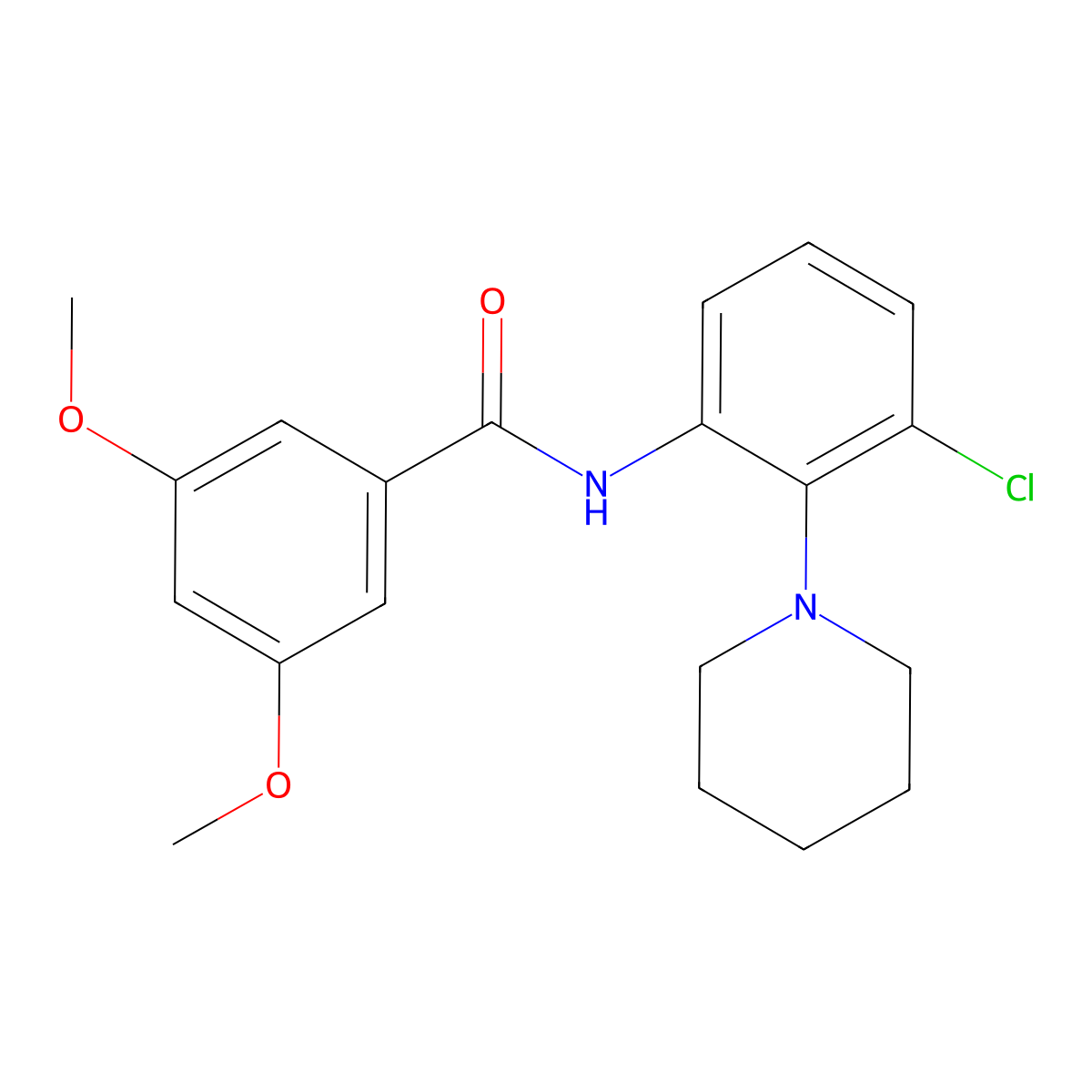 N-(3-chloro-2-piperidin-1-ylphenyl)-3,5-dimethoxybenzamide molecular structure, CAS 823835-07-0