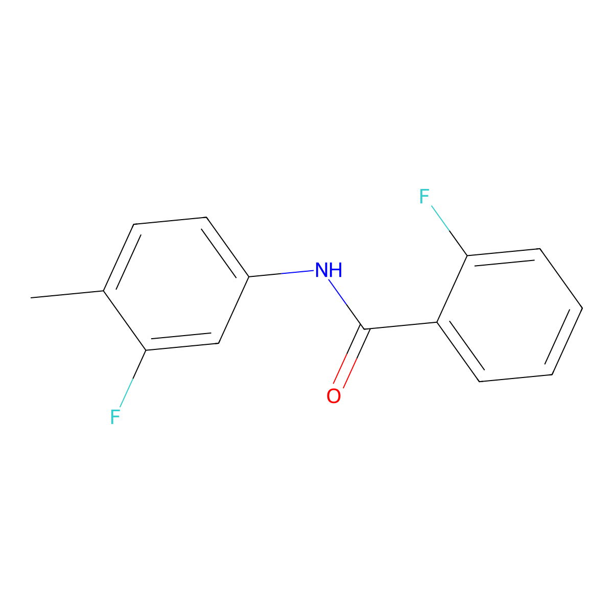 2-fluoro-N-(3-fluoro-4-methylphenyl)benzamide molecular structure, CAS 823835-48-9