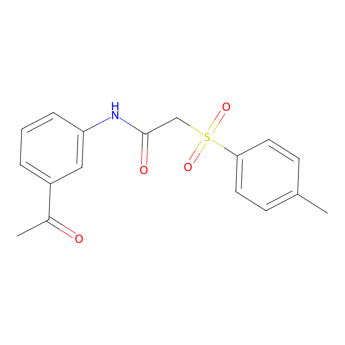 N-(3-acetylphenyl)-2-(4-methylphenyl)sulfonylacetamide molecular structure, CAS 823835-82-1