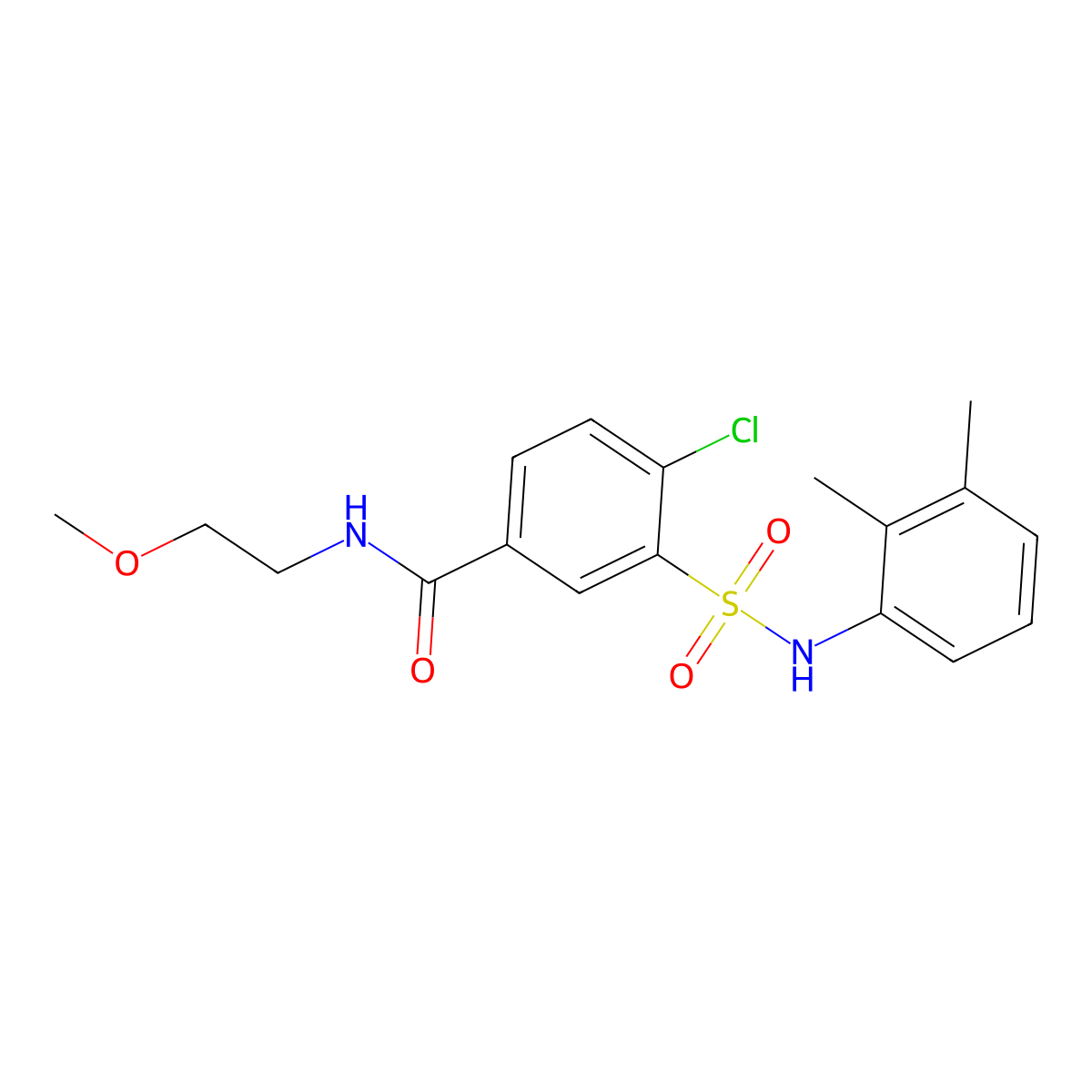 4-chloro-3-[(2,3-dimethylphenyl)sulfamoyl]-N-(2-methoxyethyl)benzamide molecular structure, CAS 823835-87-6