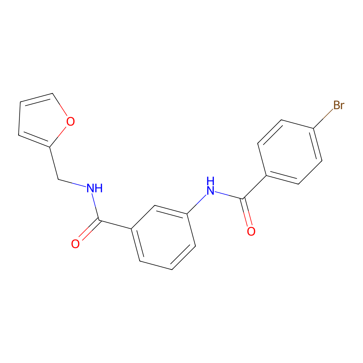 3-[(4-bromobenzoyl)amino]-N-(furan-2-ylmethyl)benzamide molecular structure, CAS 823836-00-6