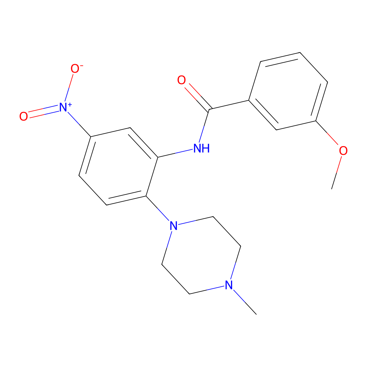 3-methoxy-N-[2-(4-methyl-1-piperazinyl)-5-nitrophenyl]benzamide molecular structure, CAS 823836-45-9