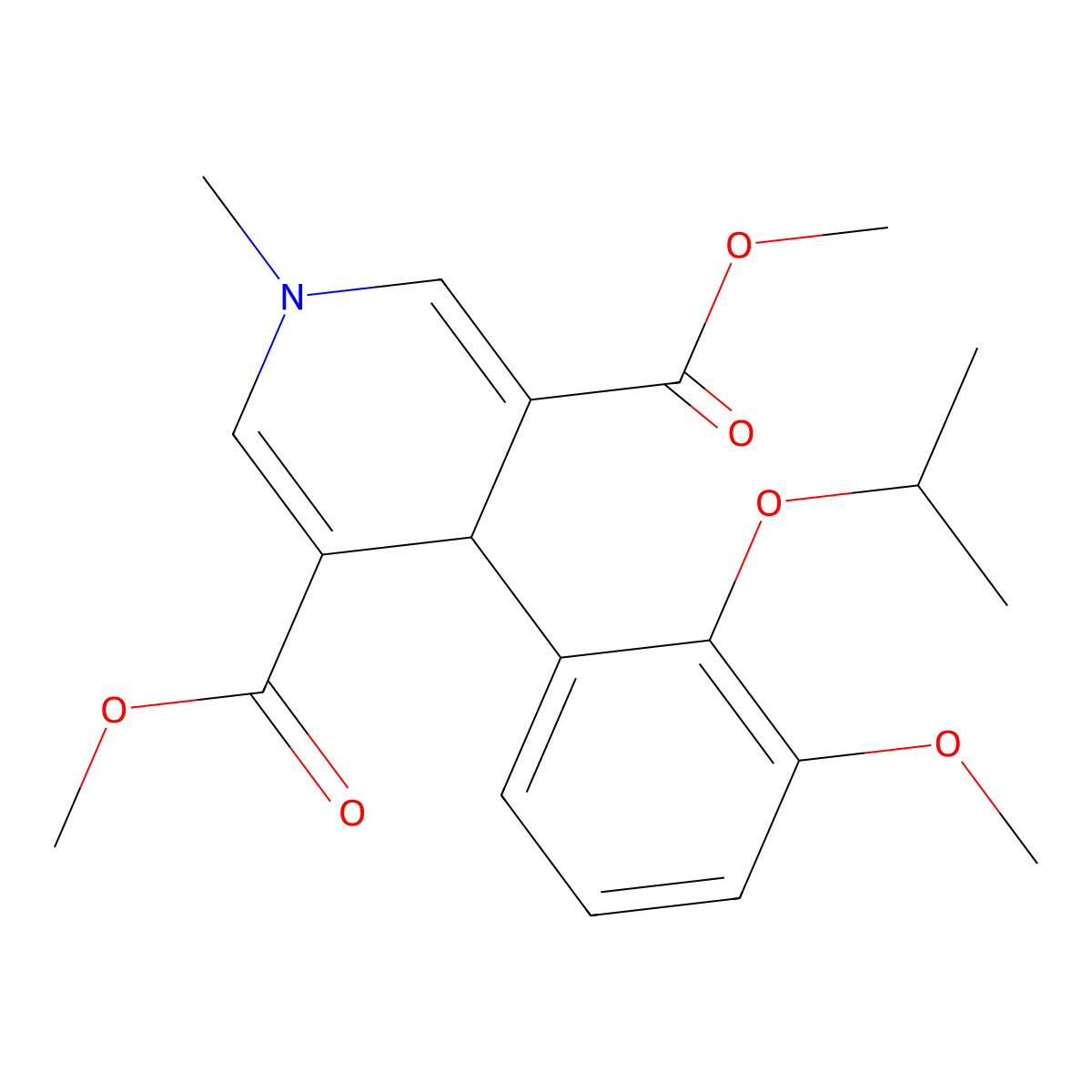 Dimethyl 4-[3-methoxy-2-(propan-2-yloxy)phenyl]-1-methyl-1,4-dihydropyridine-3,5-dicarboxylate molecular structure, CAS 823836-48-2