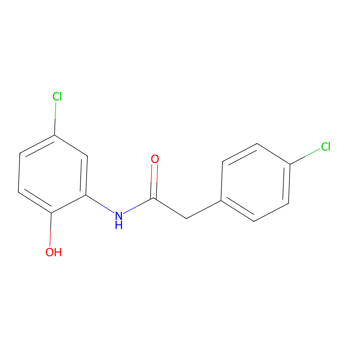 N-(5-chloro-2-hydroxyphenyl)-2-(4-chlorophenyl)acetamide molecular structure, CAS 823837-14-5