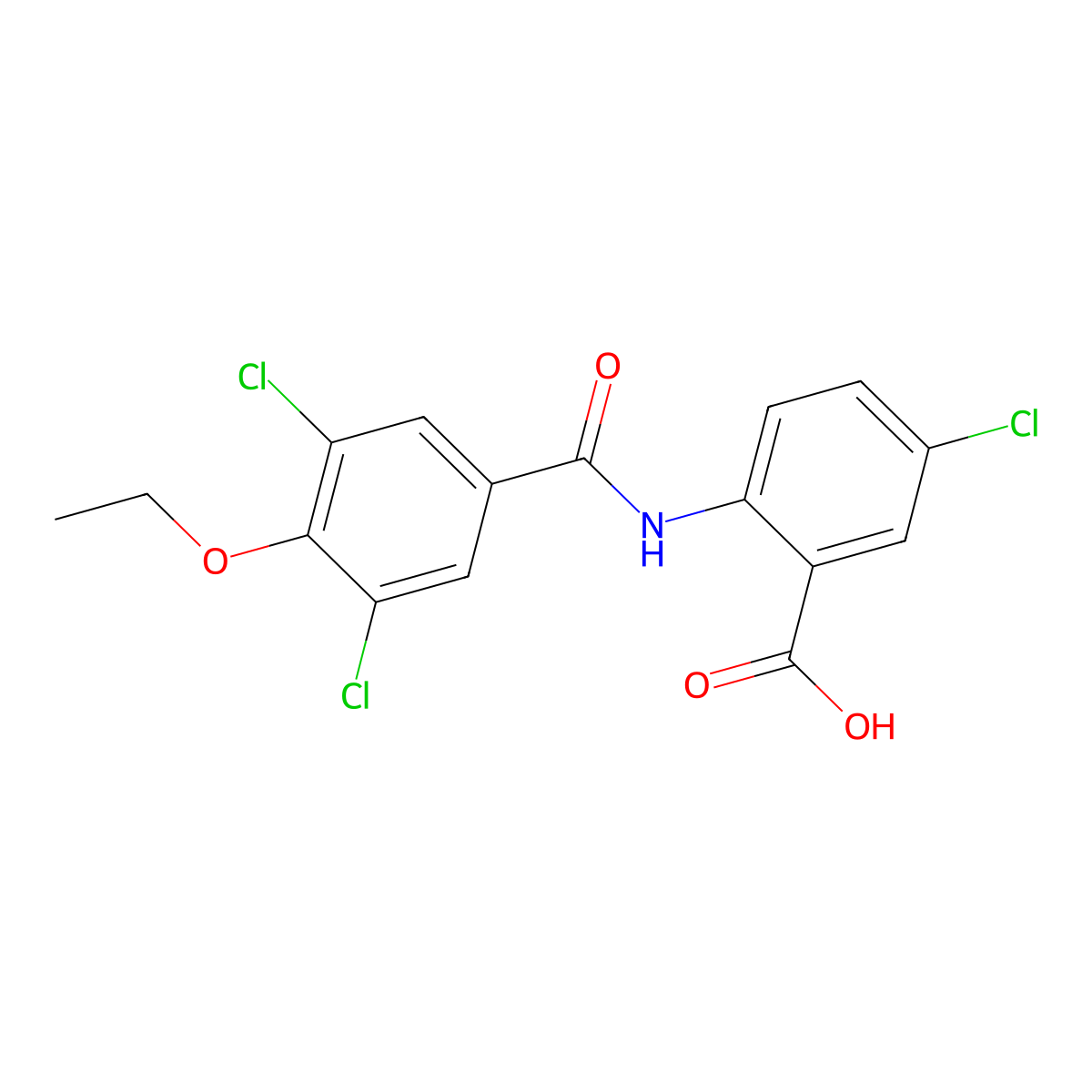 5-Chloro-2-[(3,5-dichloro-4-ethoxybenzoyl)amino]benzoic acid molecular structure, CAS 823837-37-2