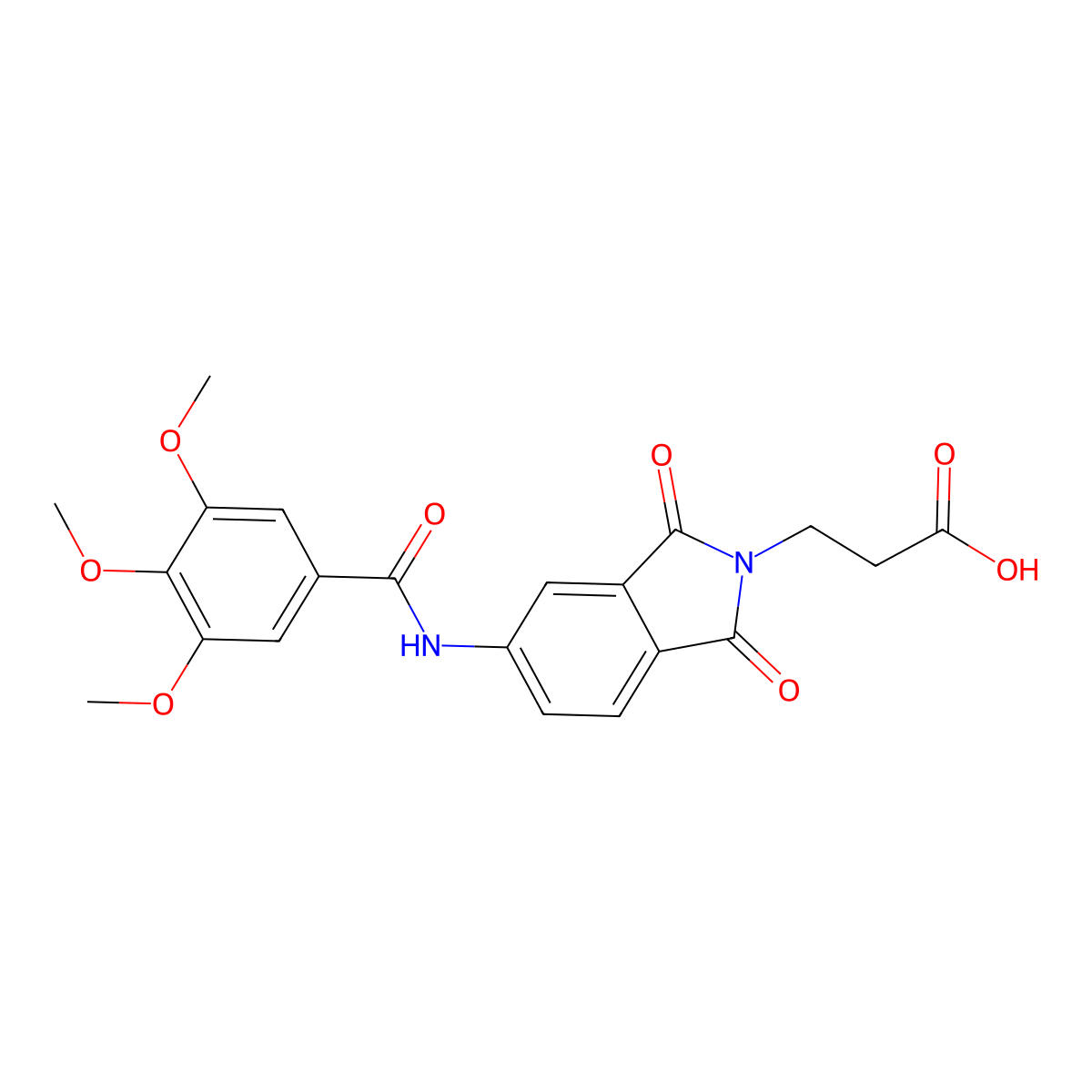 3-{1,3-dioxo-5-[(3,4,5-trimethoxybenzoyl)amino]-1,3-dihydro-2H-isoindol-2-yl}propanoic acid molecular structure, CAS 823837-62-3