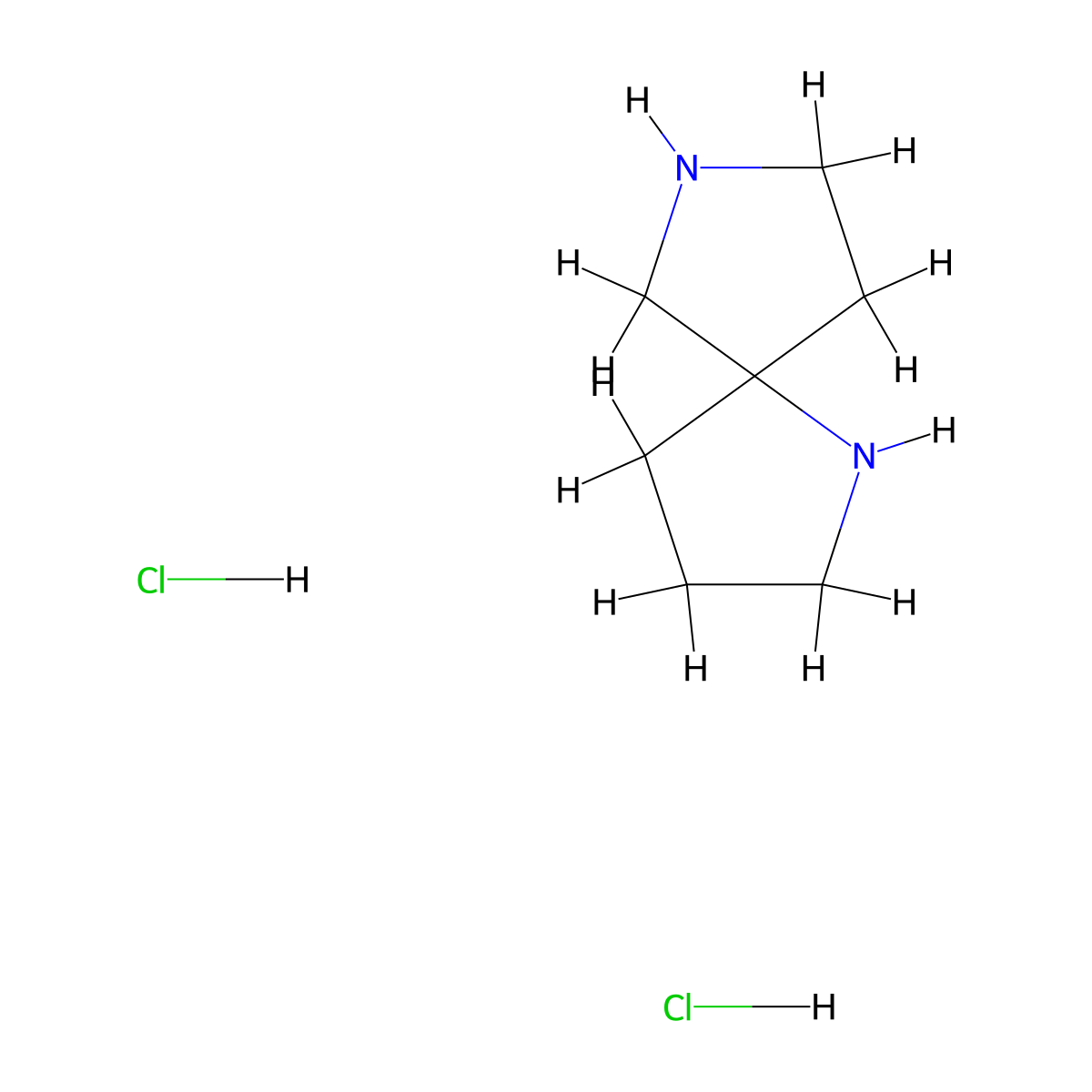 1,7-Diazaspiro[4.4]nonane dihydrochloride molecular structure, CAS 82386-80-9