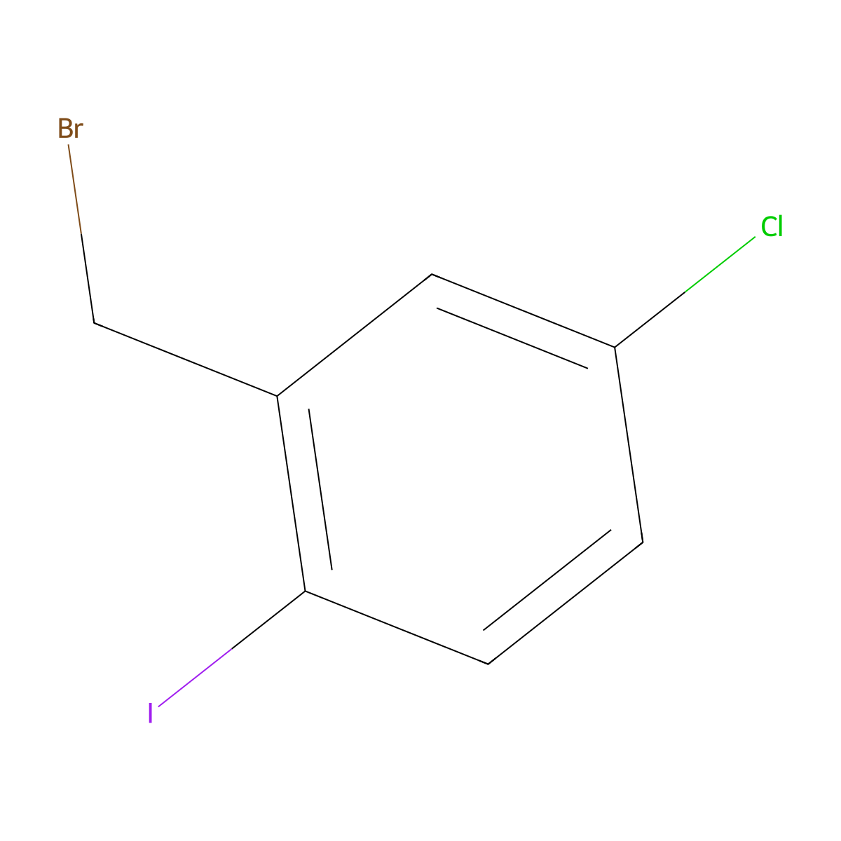 2-(Bromomethyl)-4-chloro-1-iodobenzene molecular structure, CAS 82386-91-2