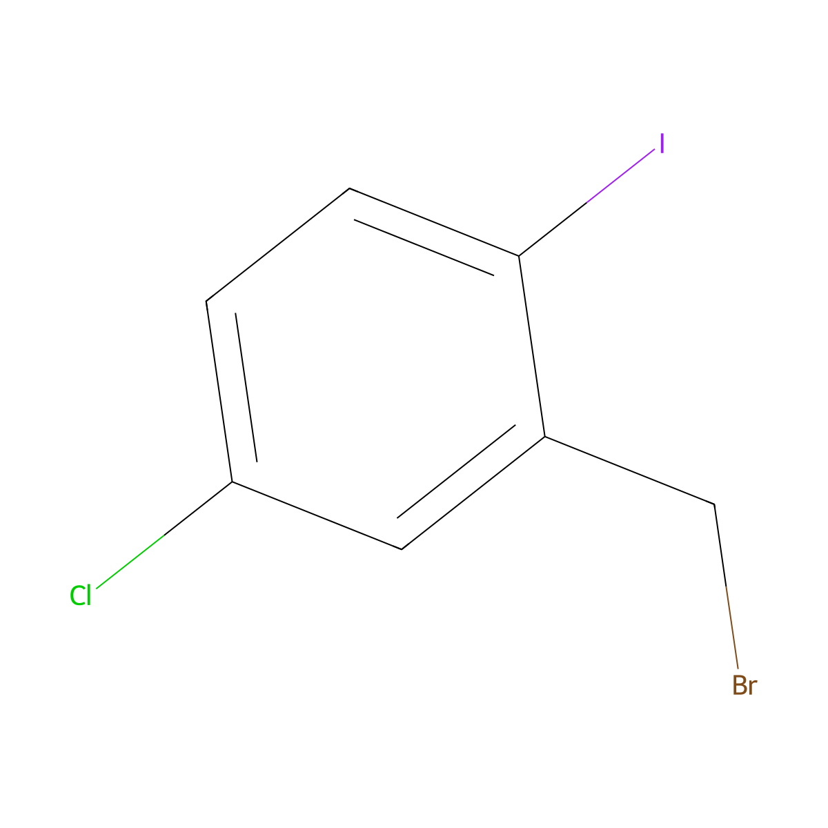 2-(Bromomethyl)-4-chloro-1-iodobenzene molecular structure, CAS 82386-91-2