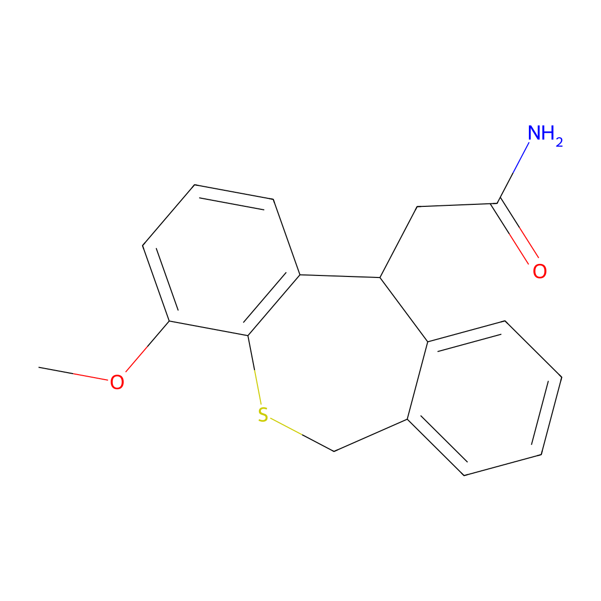 Dibenzo(b,e)thiepin-11-acetamide, 6,11-dihydro-4-methoxy- molecular structure, CAS 82393-97-3