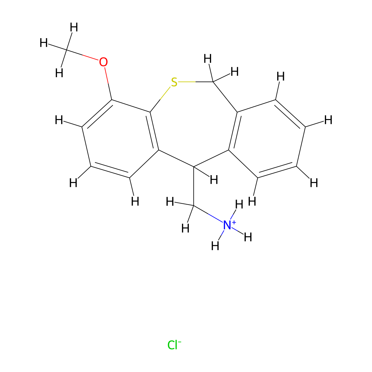 Dibenzo(b,e)thiepin-11-methanamine, 6,11-dihydro-4-methoxy-, hydrochloride molecular structure, CAS 82394-04-5
