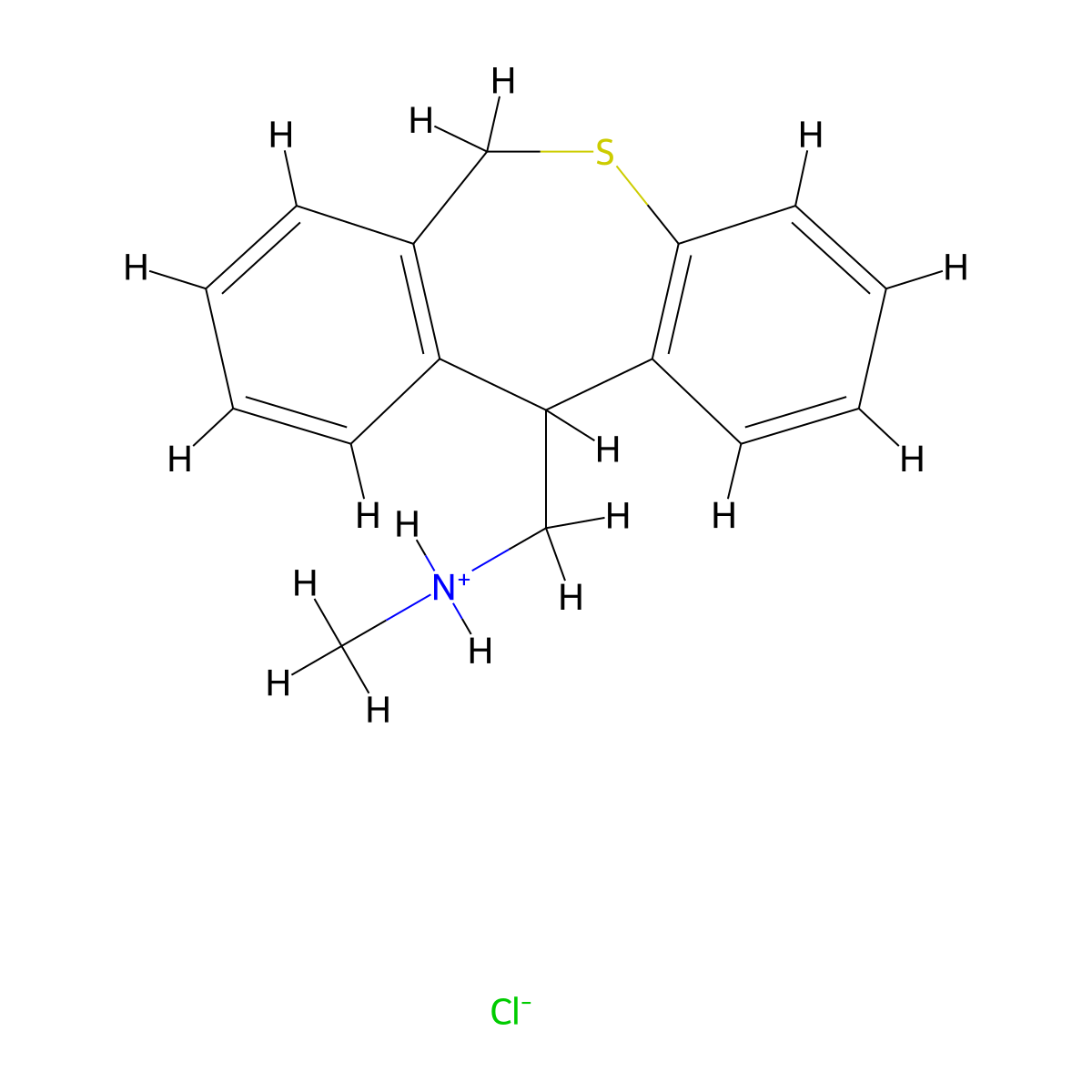 Dibenzo(b,e)thiepin-11-methanamine, 6,11-dihydro-N-methyl-, hydrochloride molecular structure, CAS 82394-08-9