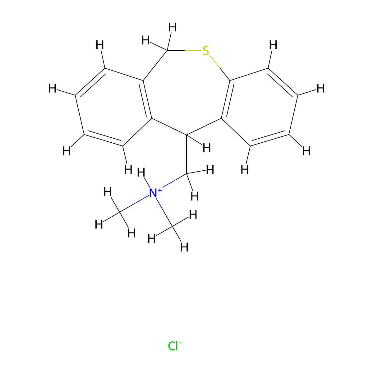 Dibenzo(b,e)thiepin-11-methanamine, 6,11-dihydro-N,N-dimethyl-, hydrochloride molecular structure, CAS 82394-11-4