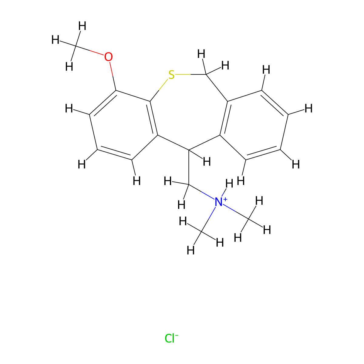 Dibenzo(b,e)thiepin-11-methanamine, 6,11-dihydro-N,N-dimethyl-4-methoxy-, hydrochloride molecular structure, CAS 82394-13-6