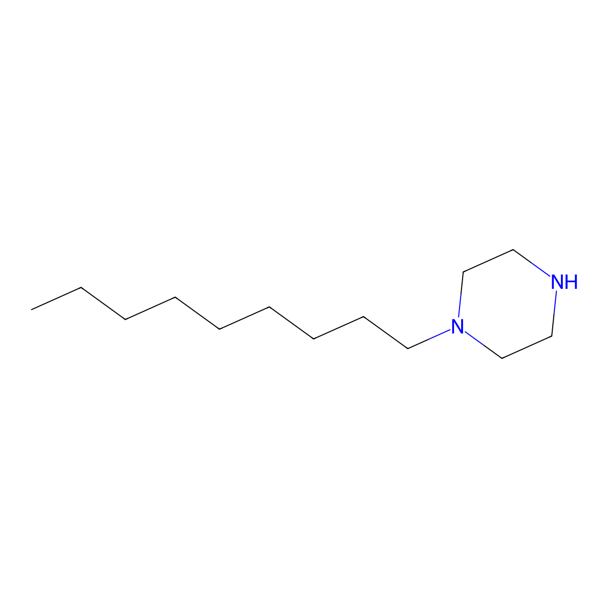 1-Nonylpiperazine molecular structure, CAS 82394-25-0