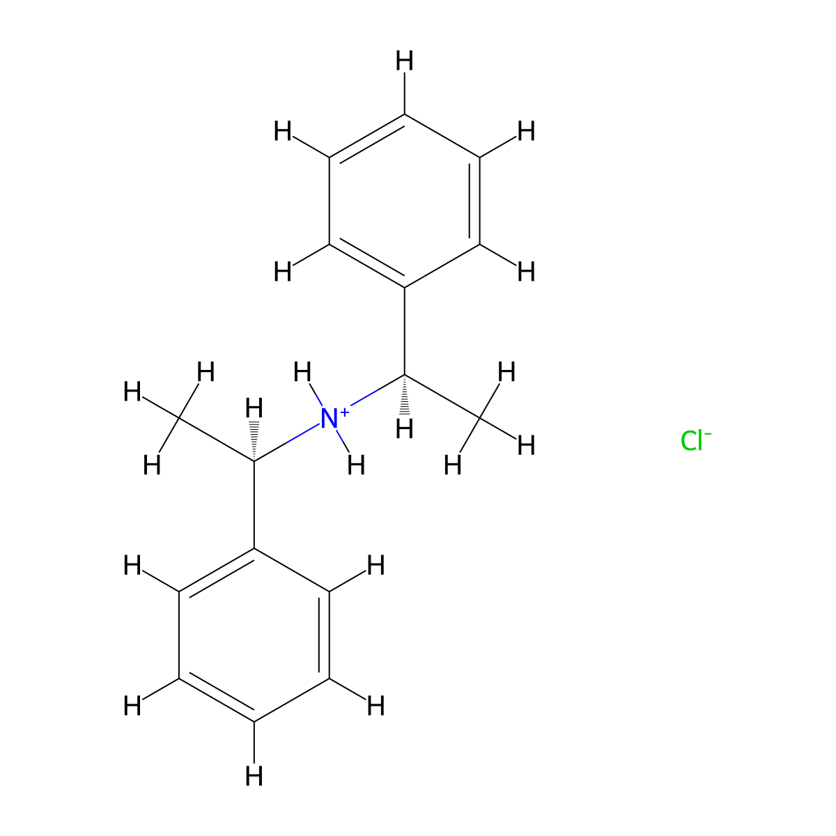 bis[(1R)-1-phenylethyl]azanium;chloride molecular structure, CAS 82398-30-9