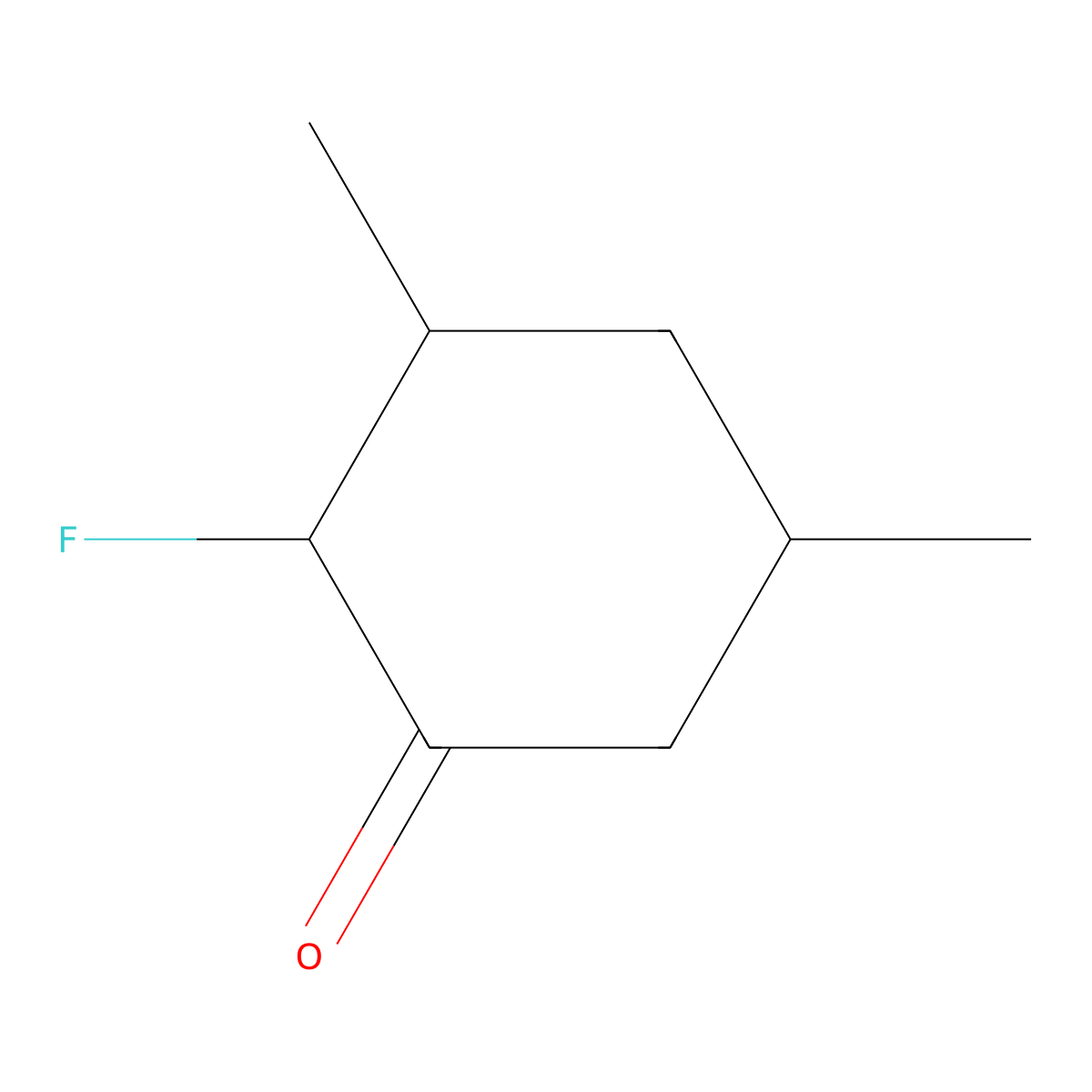 2-Fluoro-3,5-dimethylcyclohexan-1-one molecular structure, CAS 824-30-6
