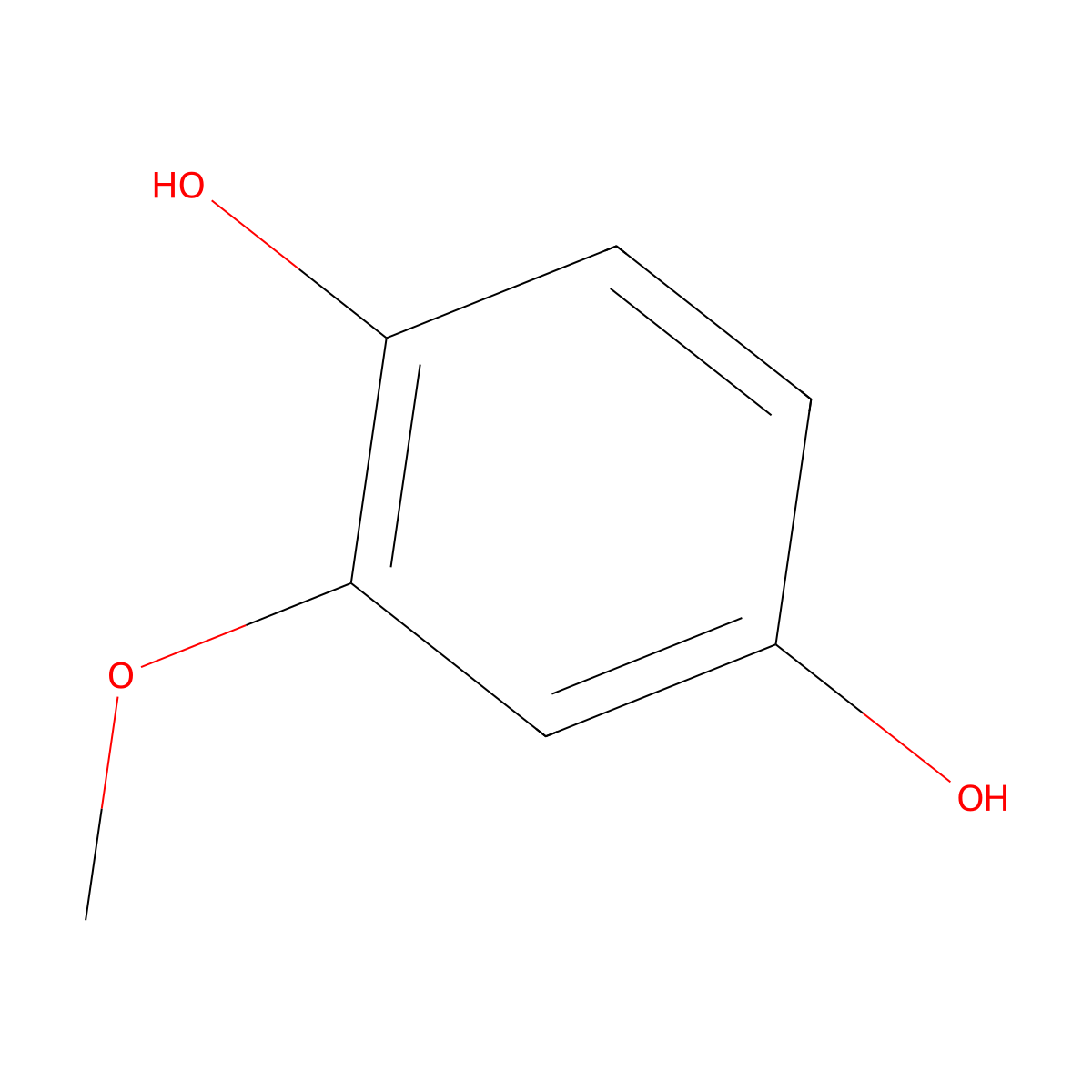 2-Methoxybenzene-1,4-diol molecular structure, CAS 824-46-4