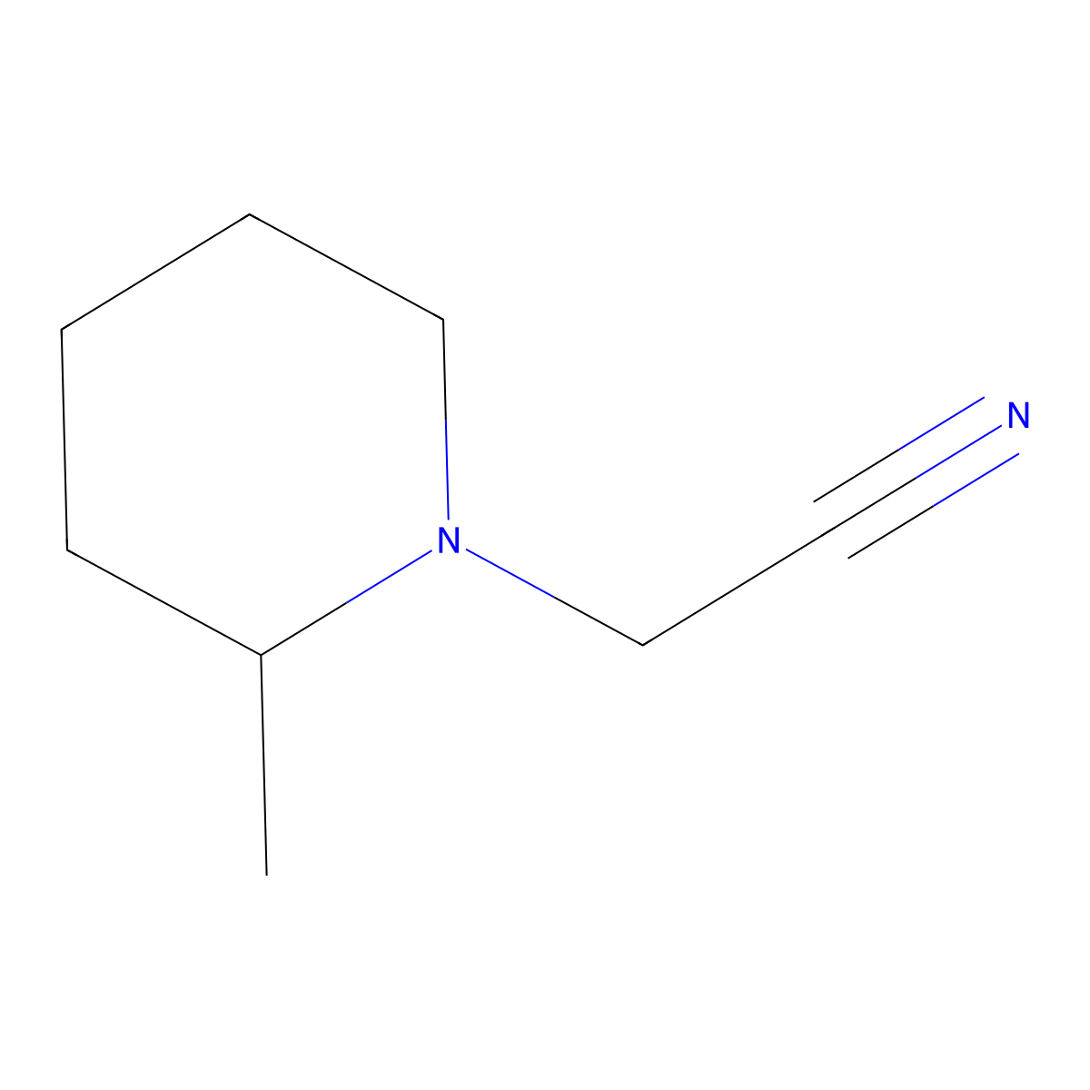 2-(2-Methylpiperidin-1-yl)acetonitrile molecular structure, CAS 824-50-0