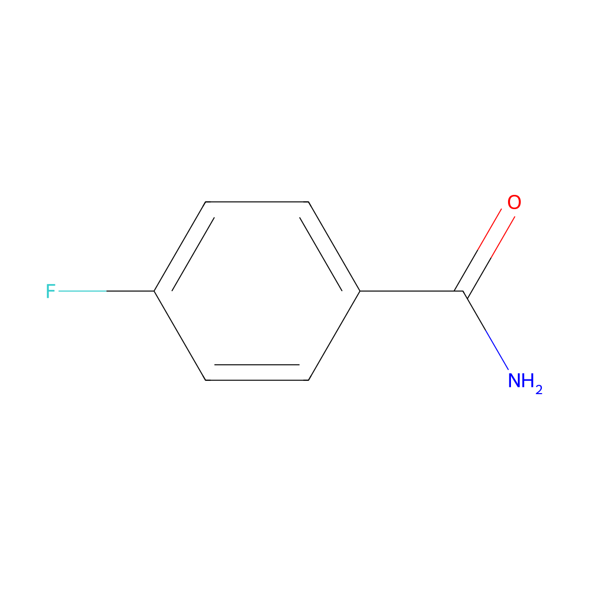 4-Fluorobenzamide molecular structure, CAS 824-75-9