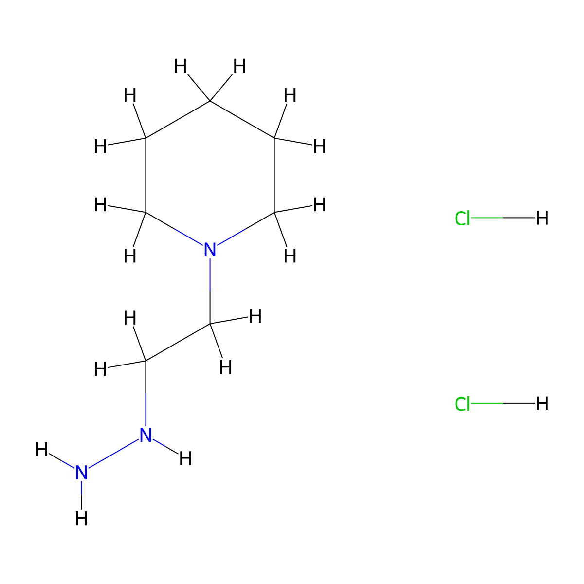 1-(2-Hydrazinylethyl)piperidine dihydrochloride molecular structure, CAS 824-92-0